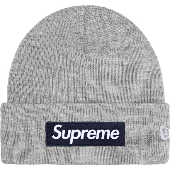 Supreme New Era Box Logo Beanie FW25 Heather Grey 100% Dead Stock - Picture 2 of 3